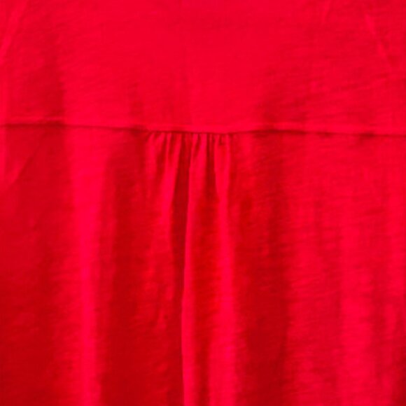 Bright Red 100% Cotton Tie Front Sleeveless Top - Time & Tru - XL (16-18) NWT - Picture 3 of 6